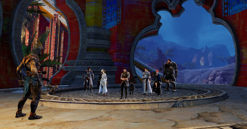 Visitors enter the Necropolis.