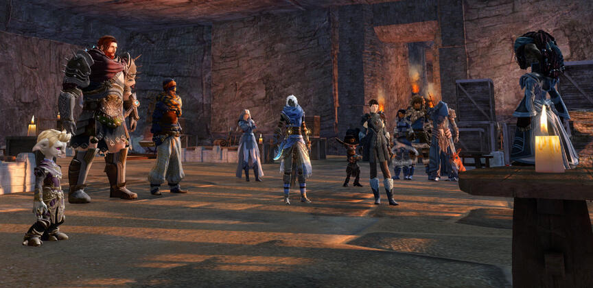 Priory explorers arrive at a dig site.